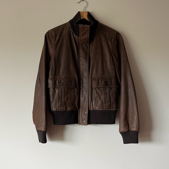GAP Jackets & Blazers - RARE VINTAGE GAP Bomber Leather Jacket